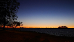 Der Rio Uruguay im Sonnenuntergang